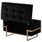 Rectangle Velvet Storage Ottoman Stool Box with Abstract Golden Legs | Decorative Sitting Bench for Living Room Home Decor with Unique Base Support